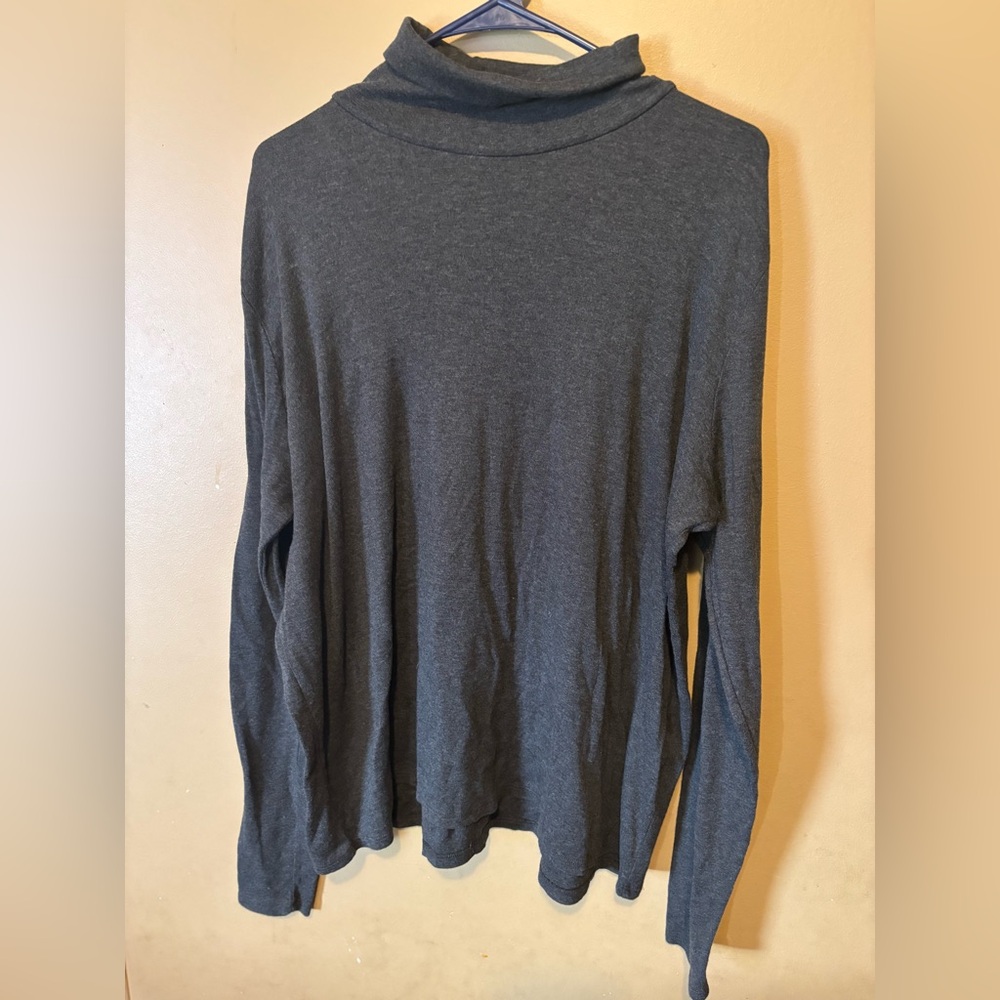 Eileen Fisher Charcoal Gray Lightweight Turtleneck Sweater 2 X